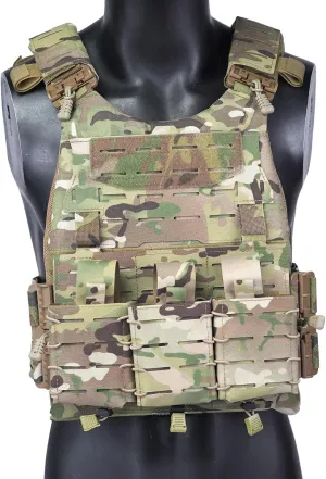 DMGEAR Plate Carrier Tactical Vest - Quick Release 500D Nylon Airsoft Vest, Laser-Cutting Modular Lightweight Vest