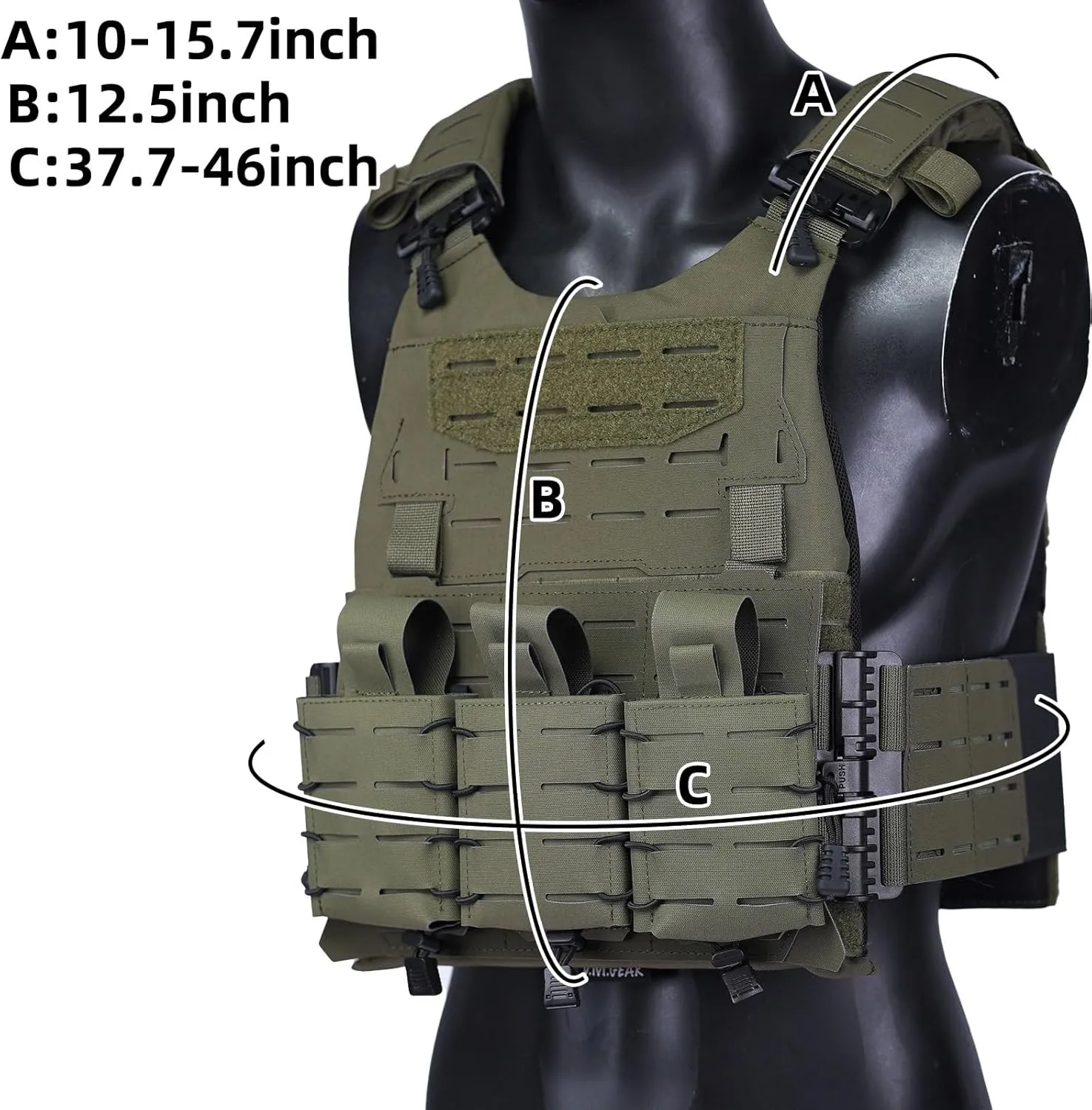DMGEAR Plate Carrier Tactical Vest - Quick Release 500D Nylon Airsoft Vest, Laser-Cutting Modular Lightweight Vest