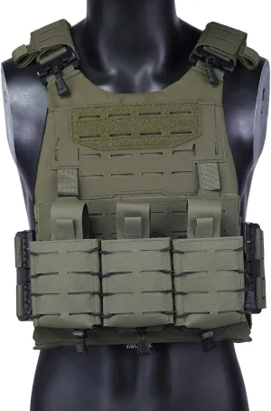 DMGEAR Plate Carrier Tactical Vest - Quick Release 500D Nylon Airsoft Vest, Laser-Cutting Modular Lightweight Vest