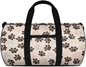 Dog Paw Print Duffle Bag Carry On Tote Bags for Women Hospital Bag for Labor and Delivery Travel Duffle Bag for Men Lightweight Weekender Overnight Tote Bag