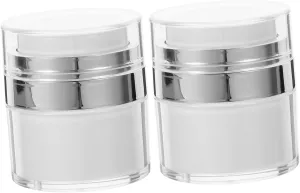 DOITOOL Cosmetic Jars 2pcs Refillable Cream Jar Sample Containers for Travel Shopping and Diy Beauty Products