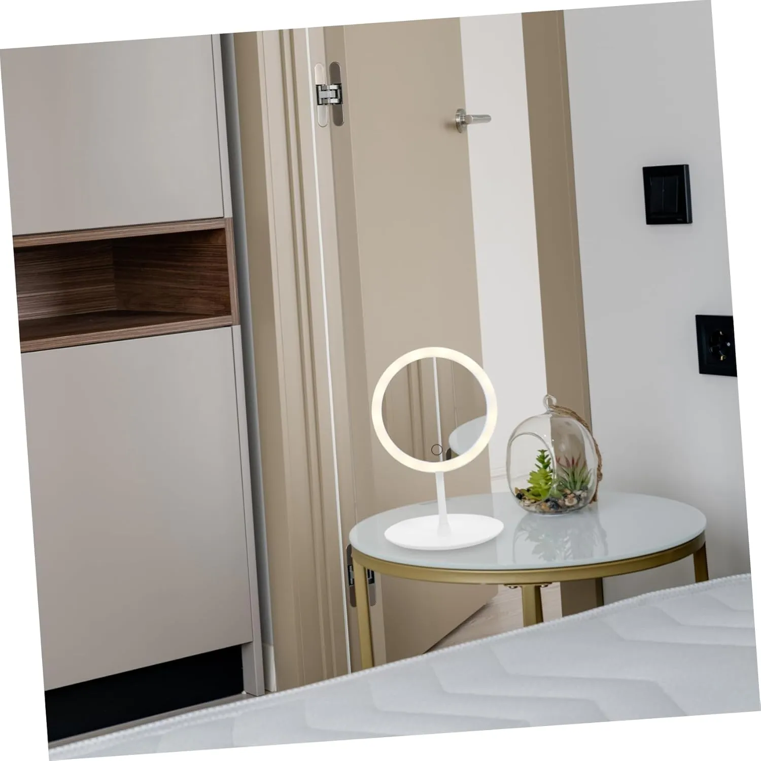 DOITOOL Led Makeup Mirror Usb Charging Portable Cosmetic Mirror Non- Base and Storage Tray Smart Lighted for Home and Travel Use