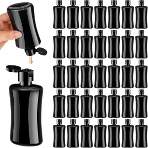 Domensi 36 Pcs 3.4 oz Travel Bottles with Flip Cap Plastic Travel Size Toiletries Bottles Portable Leak Proof Squeeze Containers Refillable Empty Cosmetic Containers for Liquid Shampoo Lotion(Black)