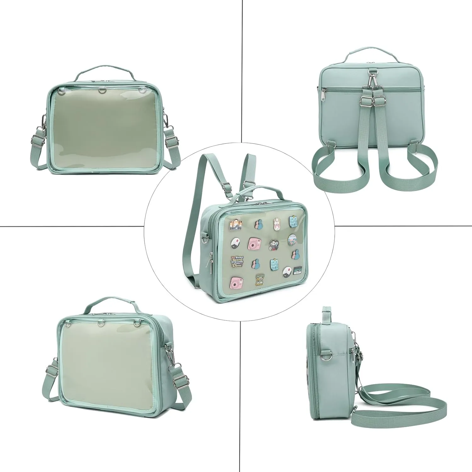 Dopamine Color Ita Bag Backpack Satchel Oxford Crossbody Messenger Shoulder Bag