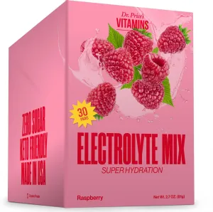 Dr. Price’s Electrolyte Mix | Sugar-Free Hydration Powder with 72  Trace Minerals | No Sugar, Fast-Dissolving Electrolytes Powder Packets | Raspberry (30 Packs)