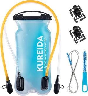 Dual Hydration Bladder 2 Liter,Water Bladder for Hiking Backpack Leak Proof,Water Reservoir for Hydration Pack,BPA Free,Carry Water and Electrolytes,TPU Material
