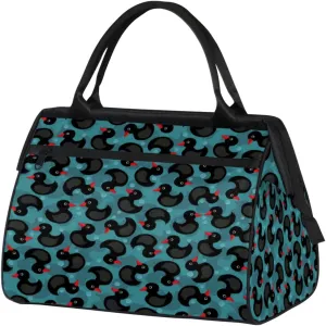 Duck Cute Indigo Weekender Bags for Women 25L Small Travel Duffel Bag Teen Girl Overnight Tote Bags Ladies Gym Duffle Carry On Bag