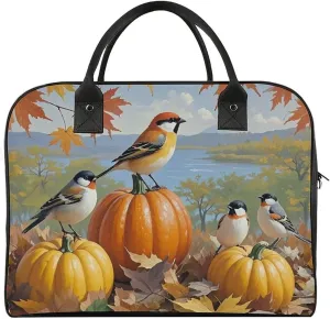 Duffle Bag for Travel Tote Bag Crossbody Bags Sparrow And Pumpkin Printed Gym Bag Shoulder Bag Travel Handbag for Men Women