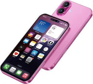 Dummy Fake Prop Phone Compatible with Phone 16 Non-Working Store Display Phones Kids Pretend Play Phone That Look Real (for 16 Pink Home Screen)