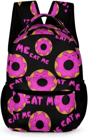Eat Me Donut Cute Backpack Travel Bag Small Back Packs Funny Print Mini Daypack
