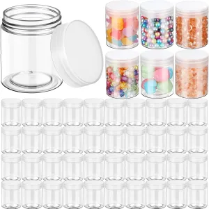 eBoot 150 Piece 3 Oz Plastic Container Jars with Lids Round Clear Cosmetic Empty Clear Plastic Jars for Lotion, Cream, Ointments, Makeup, Eye Shadow, Rhinestone, Samples, Pot, Travel Storage