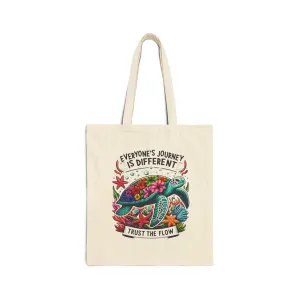 Eco-Friendly Canvas Tote Bag - "Everyone's Journey is Different | Trust the Flow" Design