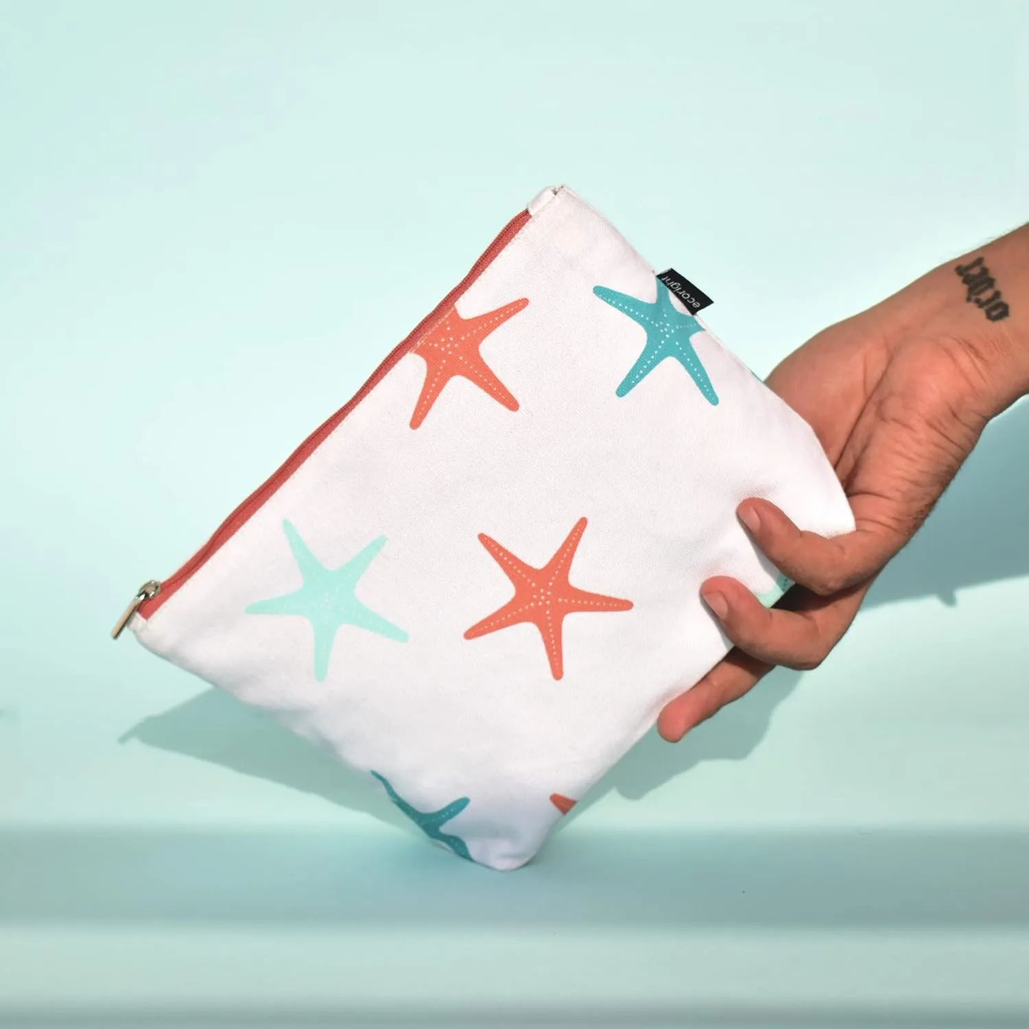 Eco Right Canvas Cosmetic Bag: Travel Makeup Pouch For Women & Girls, Zipper Purse Organizer, Stylish Canvas Cotton Aesthetic, Large Capacity, Toiletry Storage, Purse-friendly