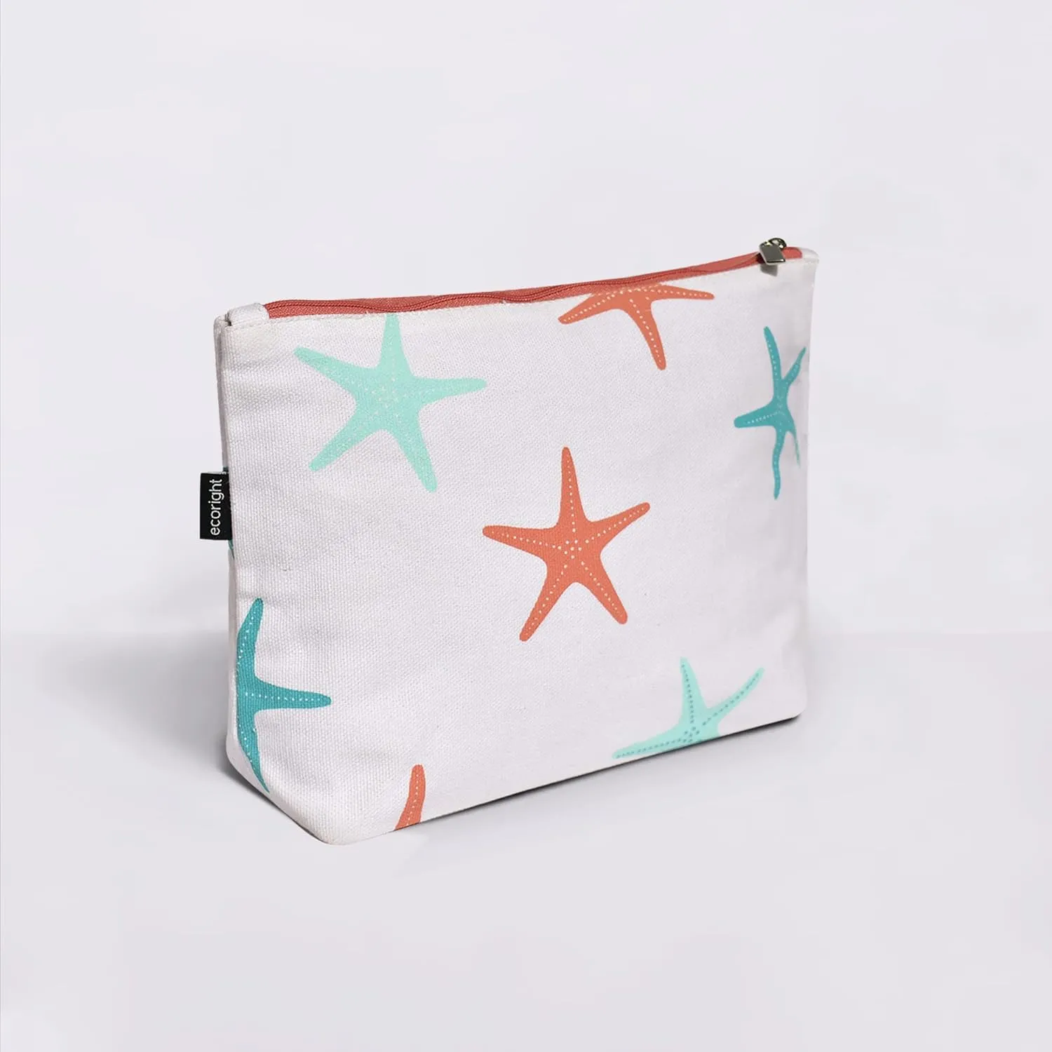 Eco Right Canvas Cosmetic Bag: Travel Makeup Pouch For Women & Girls, Zipper Purse Organizer, Stylish Canvas Cotton Aesthetic, Large Capacity, Toiletry Storage, Purse-friendly