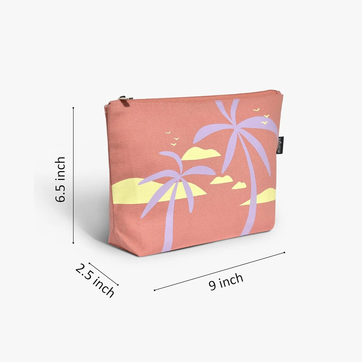 Eco Right Canvas Cosmetic Bag: Travel Makeup Pouch For Women & Girls, Zipper Purse Organizer, Stylish Canvas Cotton Aesthetic, Large Capacity, Toiletry Storage, Purse-friendly