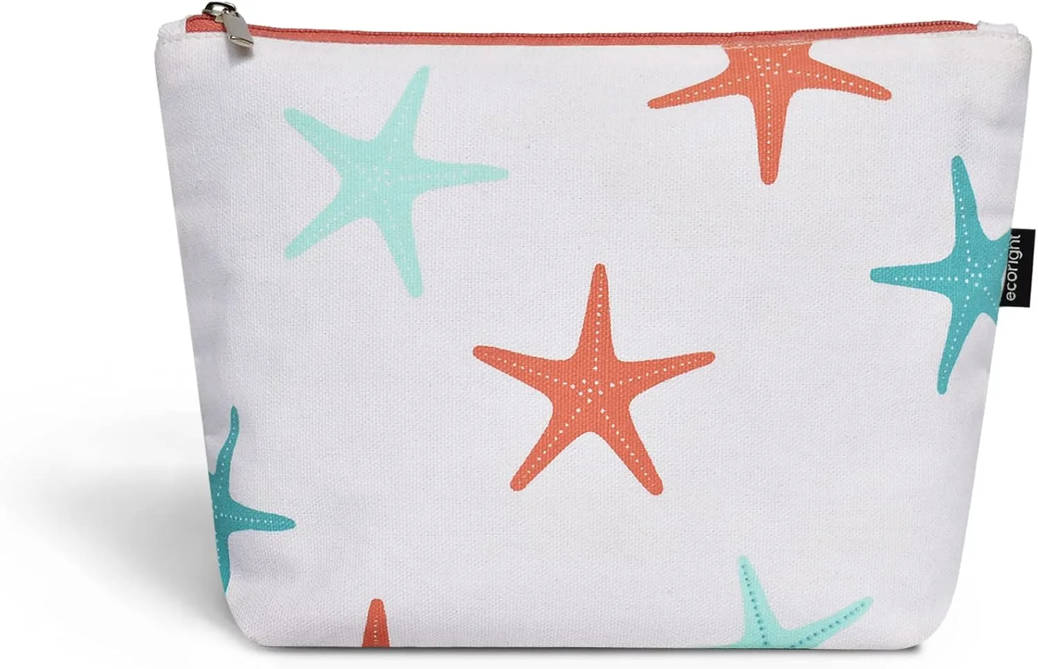 Eco Right Canvas Cosmetic Bag: Travel Makeup Pouch For Women & Girls, Zipper Purse Organizer, Stylish Canvas Cotton Aesthetic, Large Capacity, Toiletry Storage, Purse-friendly