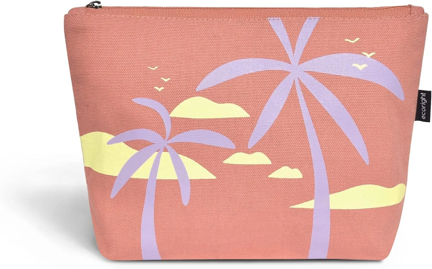 Eco Right Canvas Cosmetic Bag: Travel Makeup Pouch For Women & Girls, Zipper Purse Organizer, Stylish Canvas Cotton Aesthetic, Large Capacity, Toiletry Storage, Purse-friendly