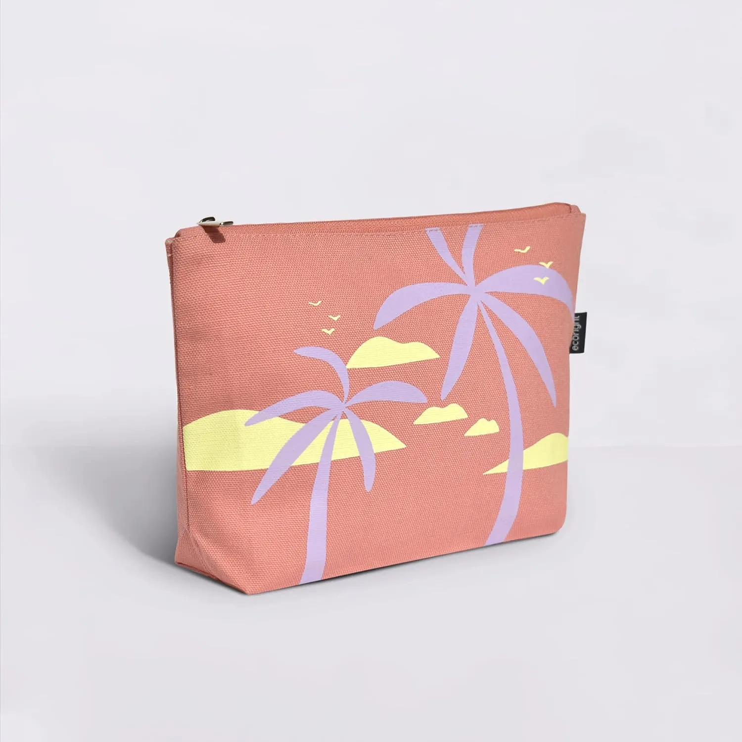 Eco Right Canvas Cosmetic Bag: Travel Makeup Pouch For Women & Girls, Zipper Purse Organizer, Stylish Canvas Cotton Aesthetic, Large Capacity, Toiletry Storage, Purse-friendly