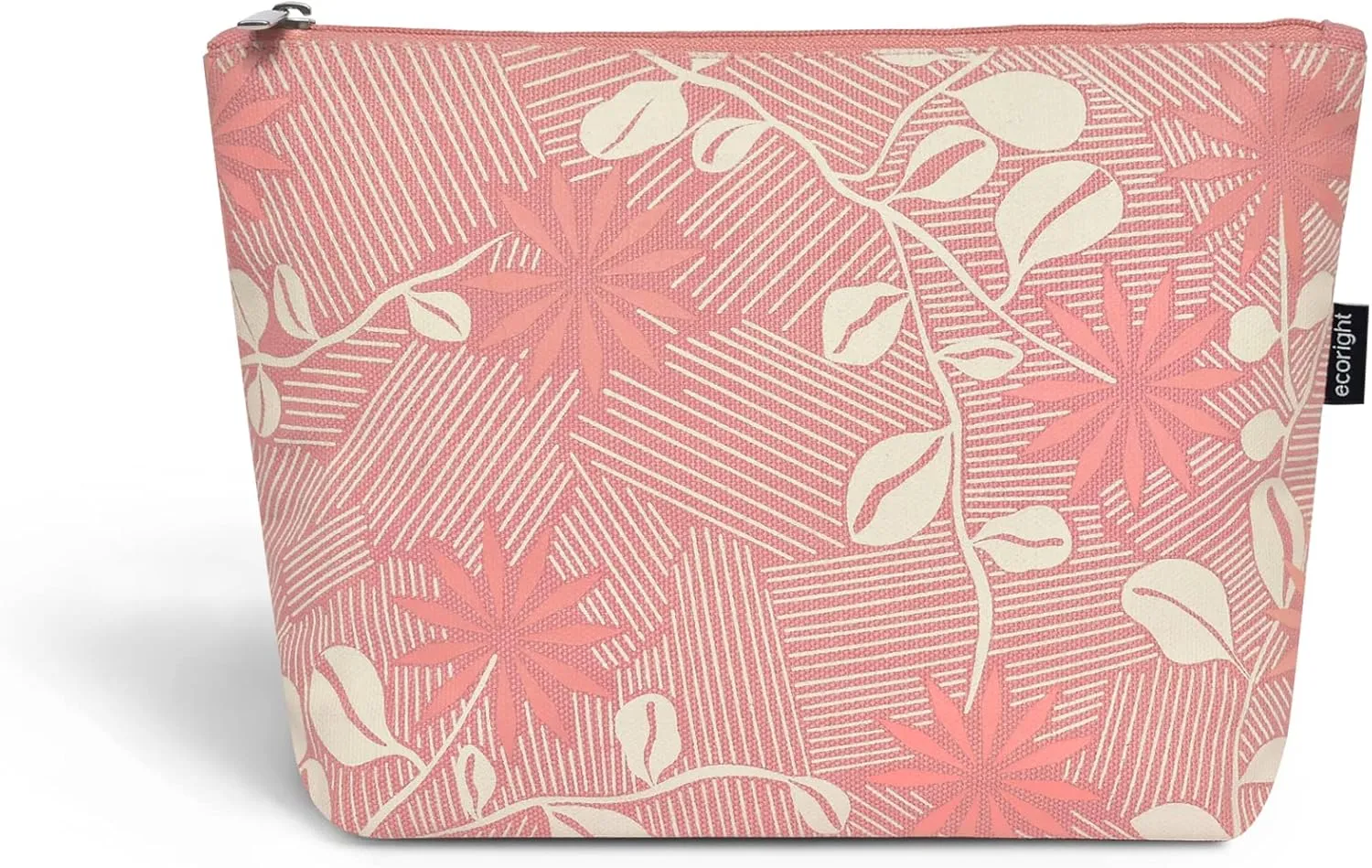 Eco Right Canvas Cosmetic Bag: Travel Makeup Pouch For Women & Girls, Zipper Purse Organizer, Stylish Canvas Cotton Aesthetic, Large Capacity, Toiletry Storage, Purse-friendly