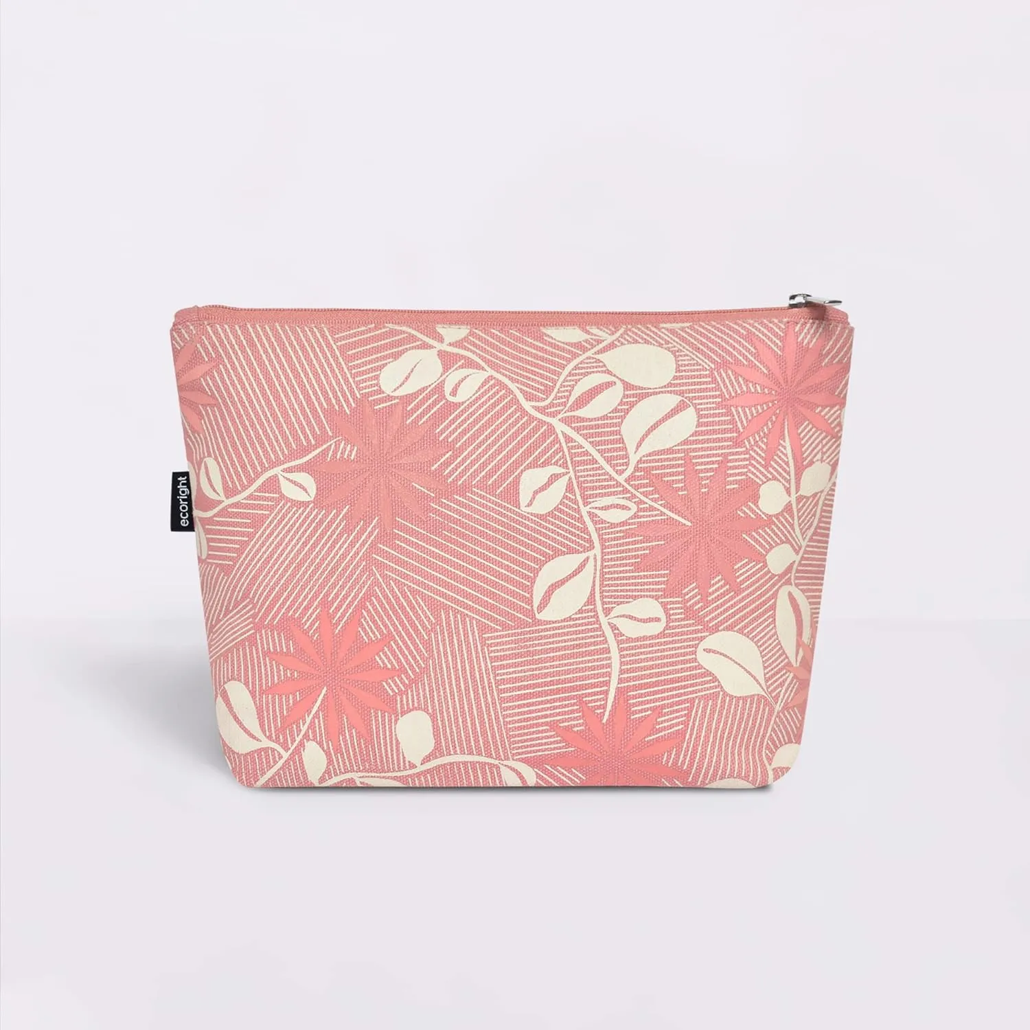 Eco Right Canvas Cosmetic Bag: Travel Makeup Pouch For Women & Girls, Zipper Purse Organizer, Stylish Canvas Cotton Aesthetic, Large Capacity, Toiletry Storage, Purse-friendly