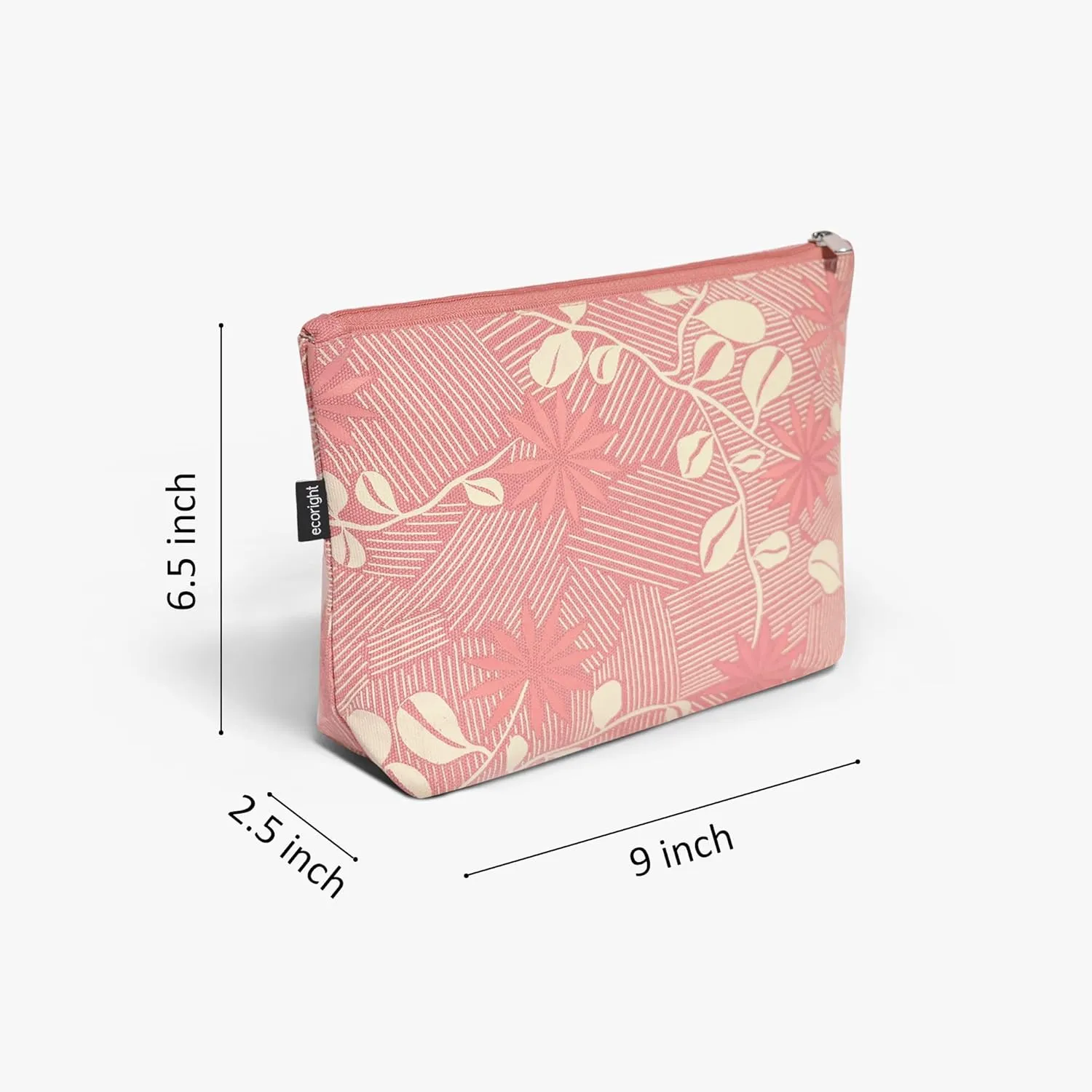 Eco Right Canvas Cosmetic Bag: Travel Makeup Pouch For Women & Girls, Zipper Purse Organizer, Stylish Canvas Cotton Aesthetic, Large Capacity, Toiletry Storage, Purse-friendly