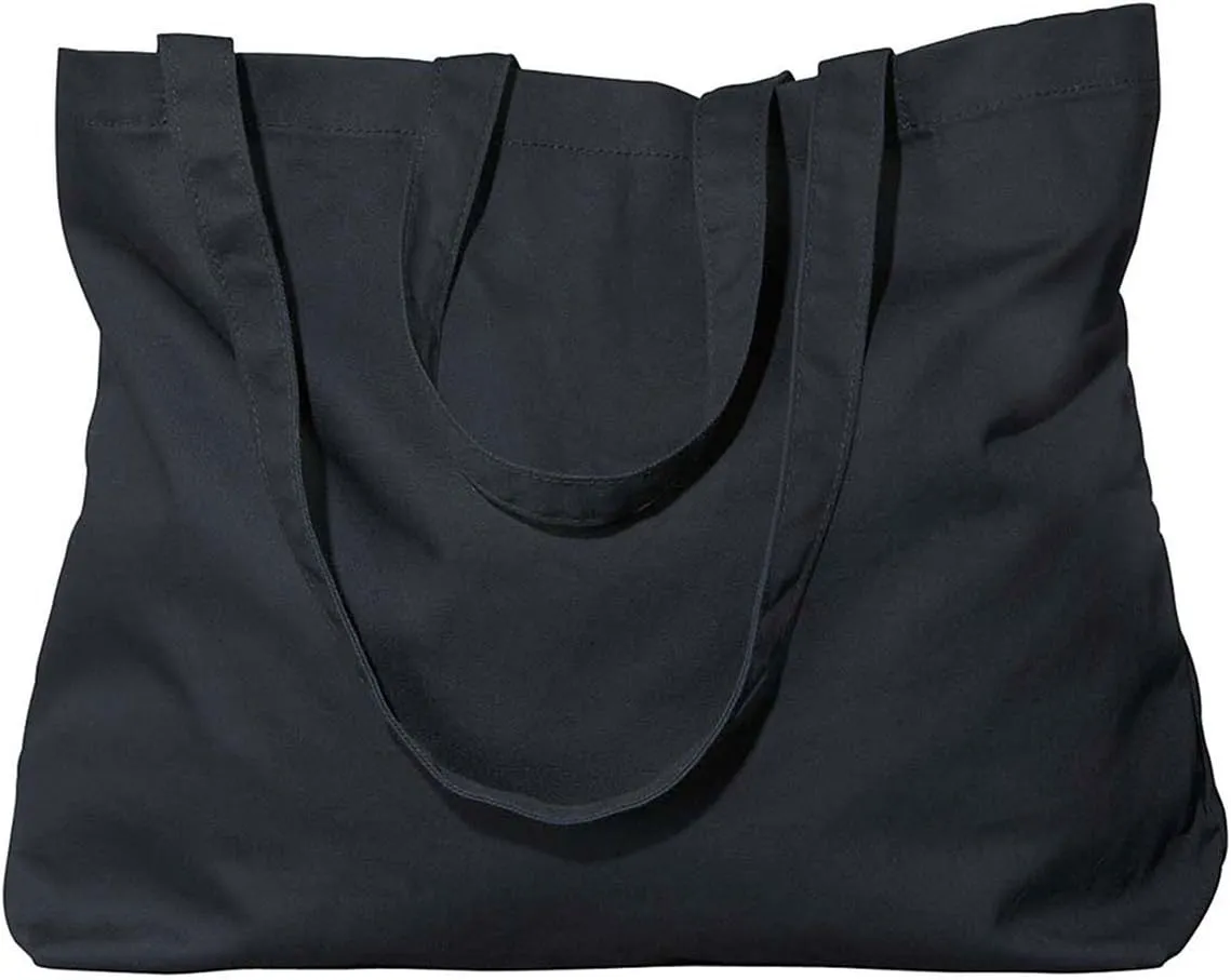 econscious 100% Organic Cotton Large Twill Tote, BLACK, One Size