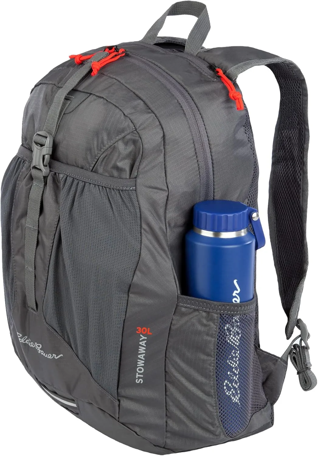 Eddie Bauer Stowaway Packable Backpack-Made from Ripstop Polyester, Dark Smoke, 30L