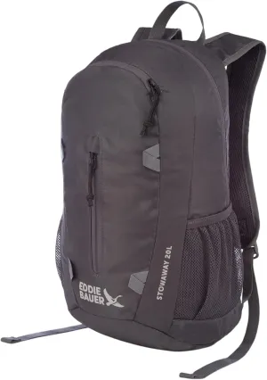 Eddie Bauer Stowaway Packable Backpack-Made from Ripstop Polyester, Onyx, 20L