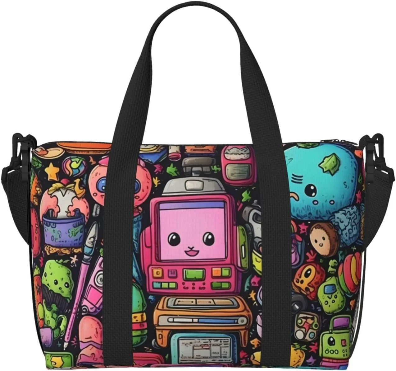 Education Learning Travel Bag, Cartoon Science Weekender Overnight Bag, Shoulder Travel Duffel Bag Carry On Gym Bag for Women Men