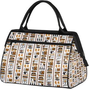 Egypt Art Weekender Bags for Women 25L Small Travel Duffel Bag Teen Girl Egyptian Culture Overnight Tote Bags Ladies Gym Duffle Carry On Bag