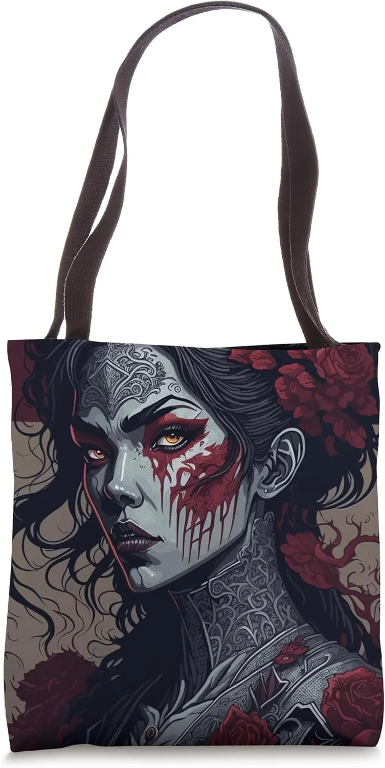 Elegant Inkpunk Depiction of the Attractive Undead Tote Bag