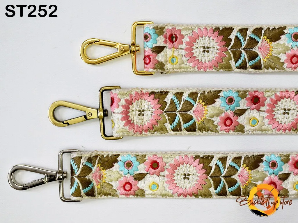 Embroidered Purse Strap Crossbody Strap for Purses Boho Bags Strap Embroidery Replacement Strap Boho Guitar Strap Handbag Strap gift for her