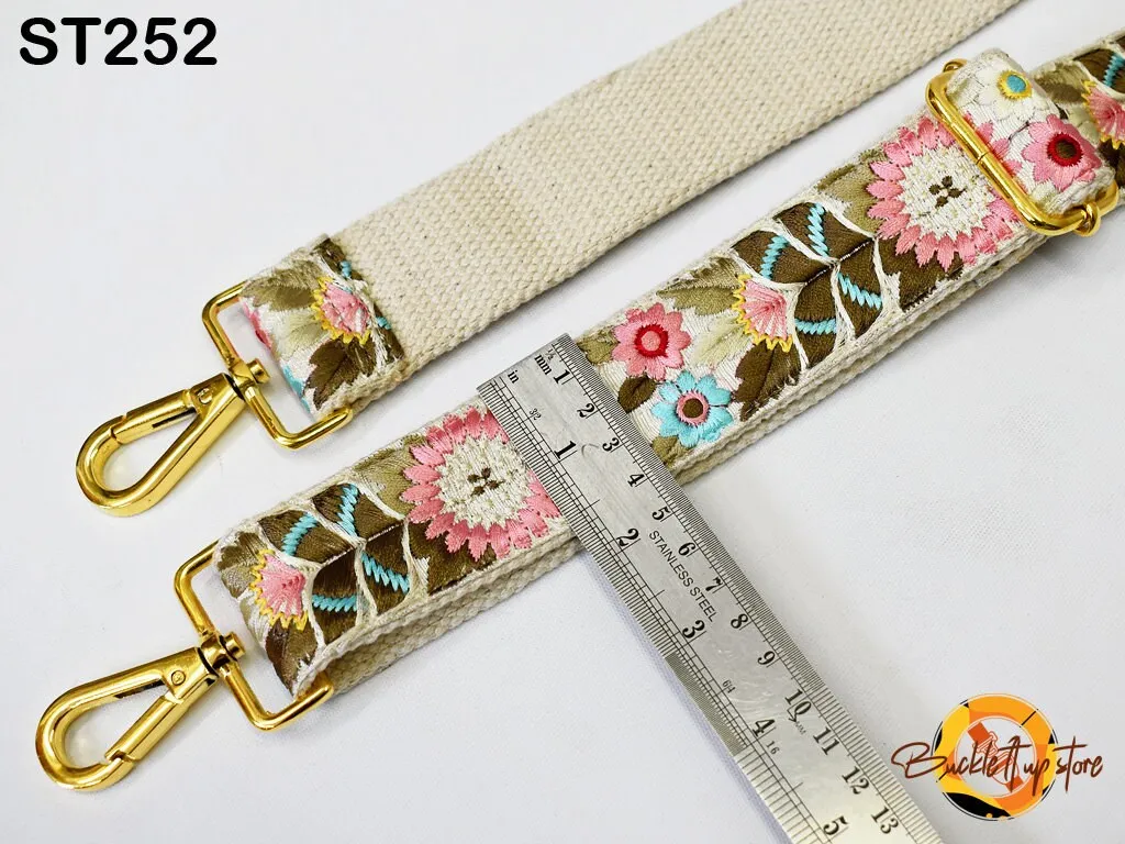 Embroidered Purse Strap Crossbody Strap for Purses Boho Bags Strap Embroidery Replacement Strap Boho Guitar Strap Handbag Strap gift for her