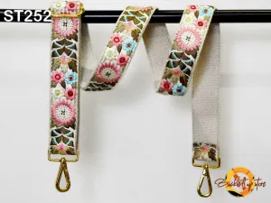 Embroidered Purse Strap Crossbody Strap for Purses Boho Bags Strap Embroidery Replacement Strap Boho Guitar Strap Handbag Strap gift for her