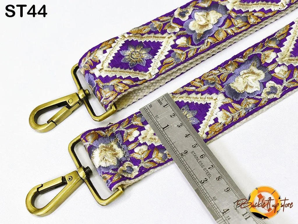 Embroidered Purse Strap Crossbody Strap for Purses Handbag Boho Bag Strap Floral Embroidery Replacement Strap Boho Guitar Strap Gift for her