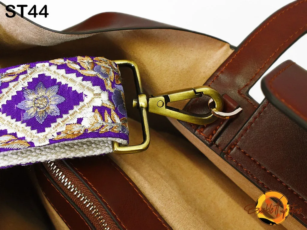 Embroidered Purse Strap Crossbody Strap for Purses Handbag Boho Bag Strap Floral Embroidery Replacement Strap Boho Guitar Strap Gift for her