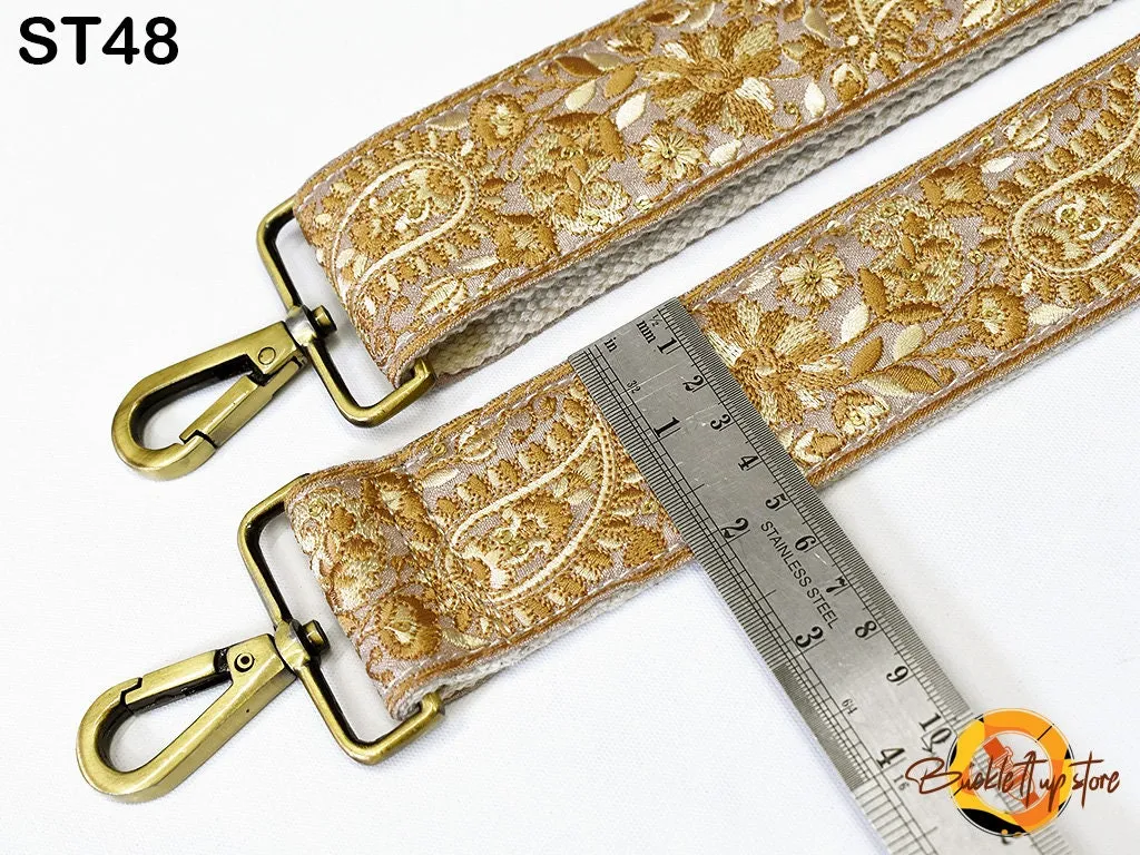Embroidered Purse Strap Crossbody Strap for Purses Handbag Boho Bag Strap Floral Embroidery Replacement Strap Boho Guitar Strap Gift for her
