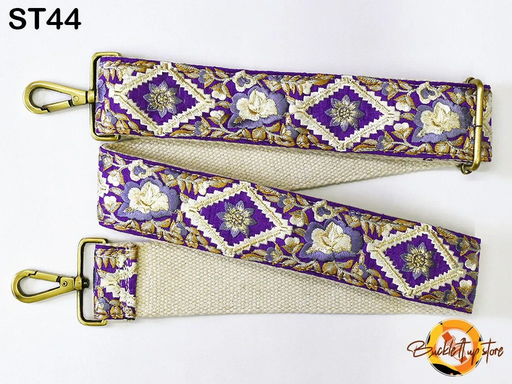 Embroidered Purse Strap Crossbody Strap for Purses Handbag Boho Bag Strap Floral Embroidery Replacement Strap Boho Guitar Strap Gift for her