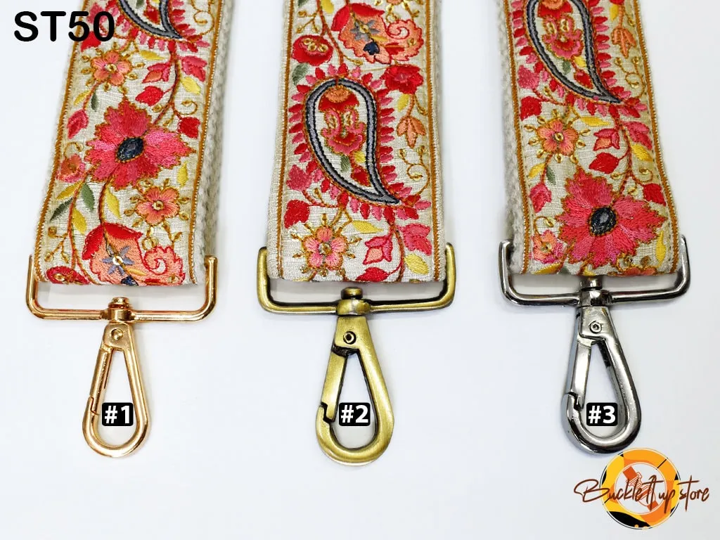 Embroidered Purse Strap Crossbody Strap for Purses Handbag Boho Bag Strap Floral Embroidery Replacement Strap Boho Guitar Strap Gift for her