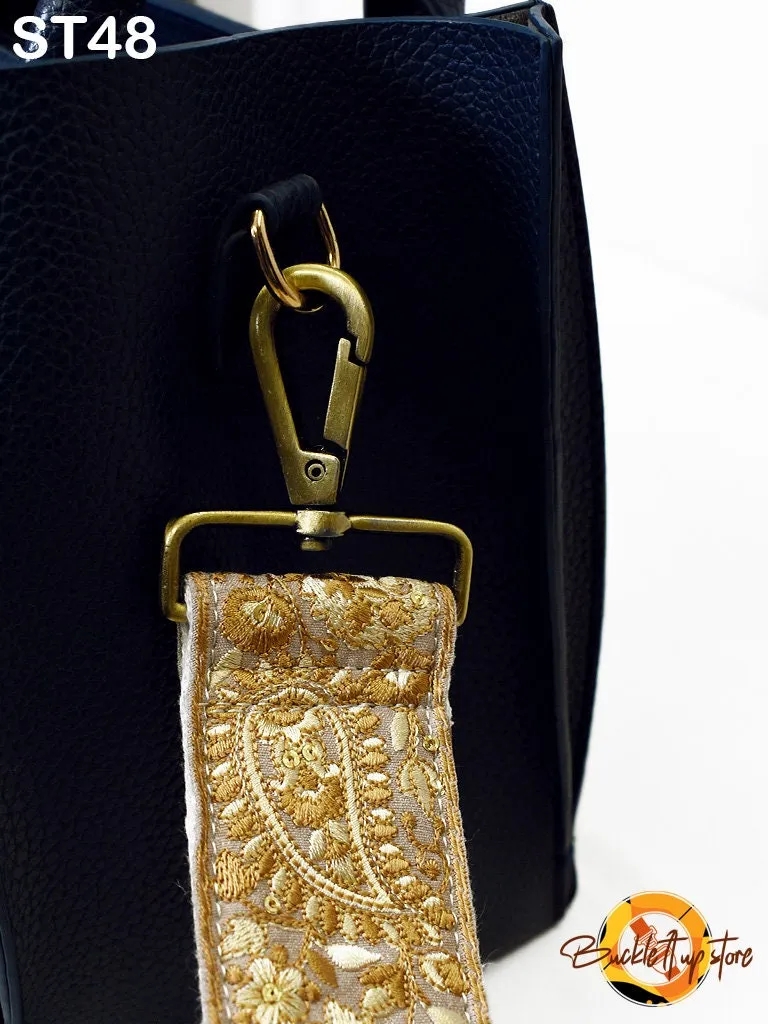 Embroidered Purse Strap Crossbody Strap for Purses Handbag Boho Bag Strap Floral Embroidery Replacement Strap Boho Guitar Strap Gift for her