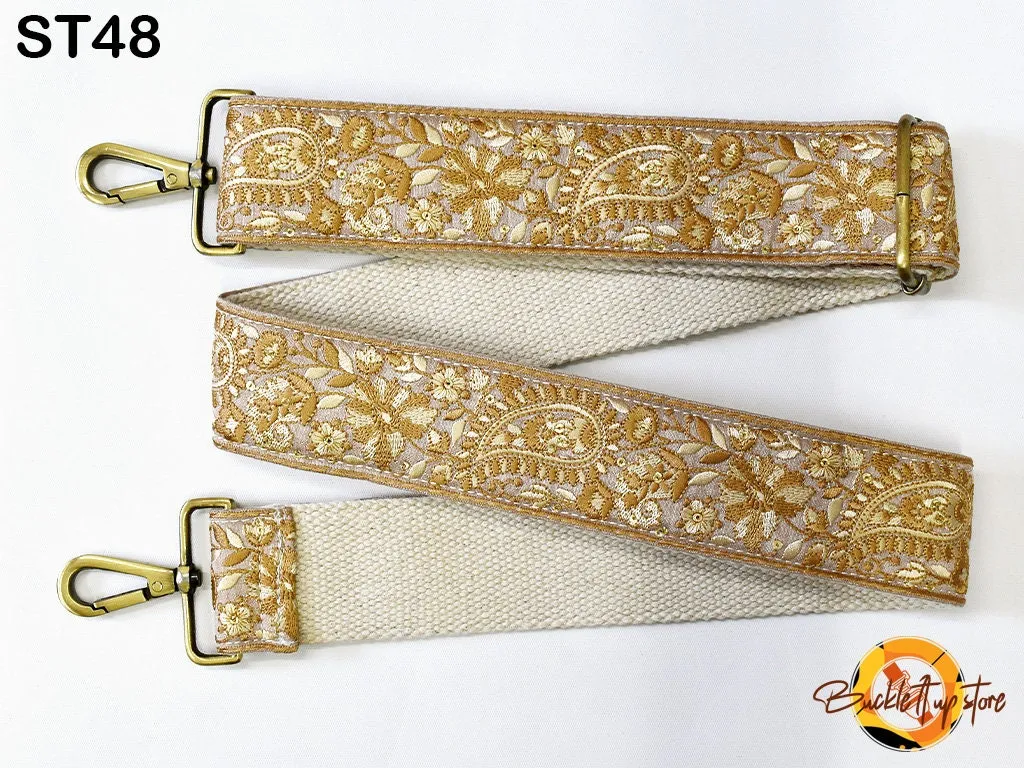 Embroidered Purse Strap Crossbody Strap for Purses Handbag Boho Bag Strap Floral Embroidery Replacement Strap Boho Guitar Strap Gift for her