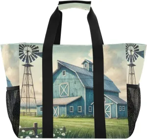 Emelivor Farm Windmill Field Large Tote Bag tag1 for tag2