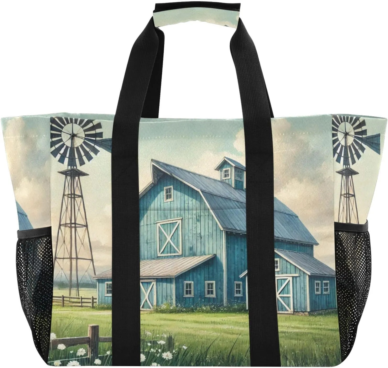 Emelivor Farm Windmill Field Large Tote Bag tag1 for tag2