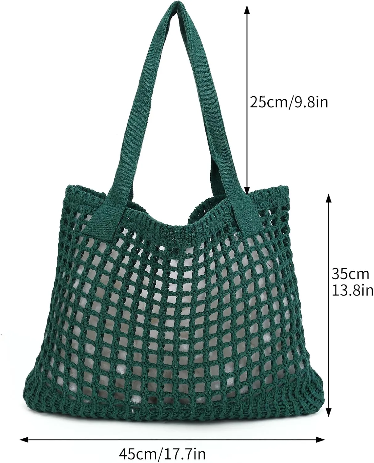 ENBEI Women's Beach Tote Bag, Crochet Knit Hollow Design, Stylish Tote for Beach,Travel and Everyday Use Aesthetic Handbag