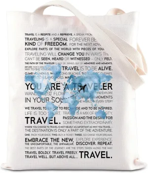 ENSIANTH World Traveler Gift World Map Tote Bag Globetrotter Shopping Bag Plane Route Heart Travel Map Gift Wanderlust Gift