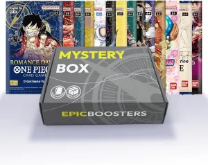 Epic Boosters One Piece TCG Mystery Box (5 English Booster Packs) | Guaranteed 1 Rare Pack | Ideal for One Piece TCG Enthusiasts, Card Collectors and Anime Fans.