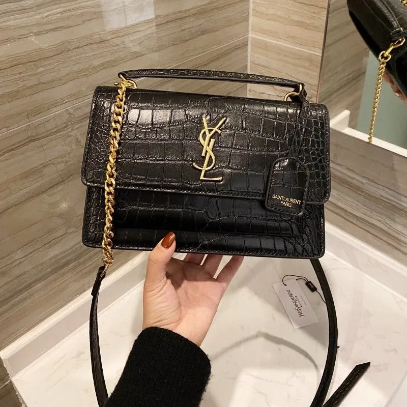 ESMEE - Sunset Top Handle Bag Croc Black