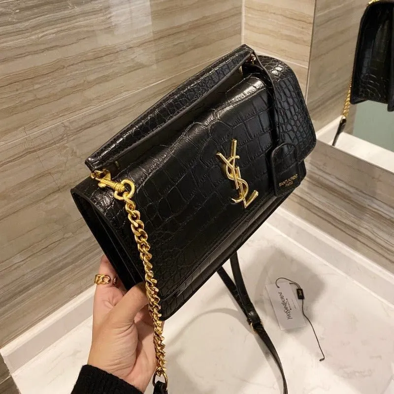 ESMEE - Sunset Top Handle Bag Croc Black