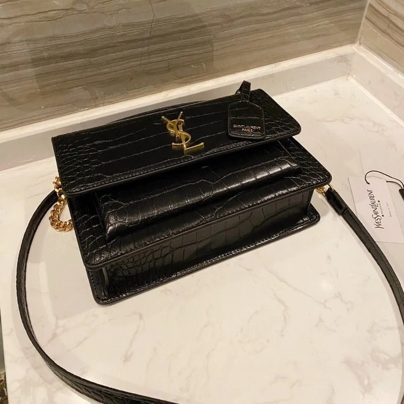 ESMEE - Sunset Top Handle Bag Croc Black