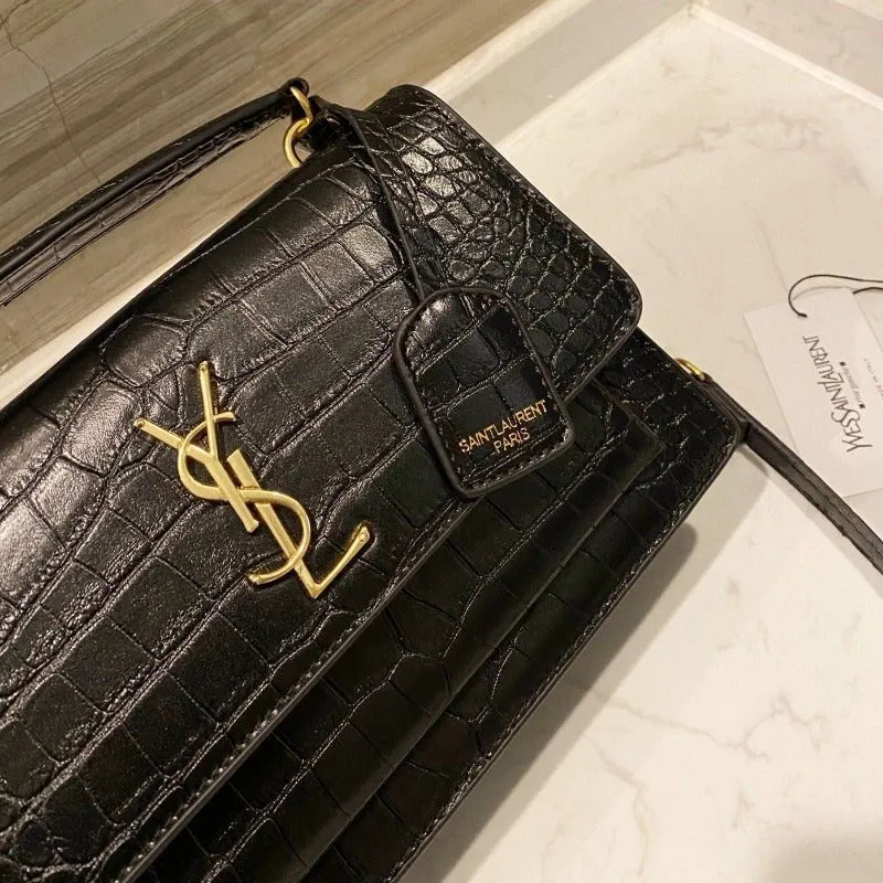 ESMEE - Sunset Top Handle Bag Croc Black